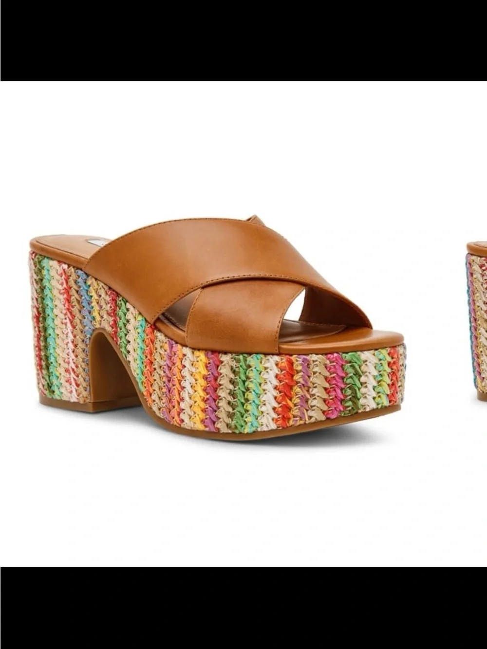 NWB Steve Madden women’s truthful crossband sandals raffia 90s style size 8